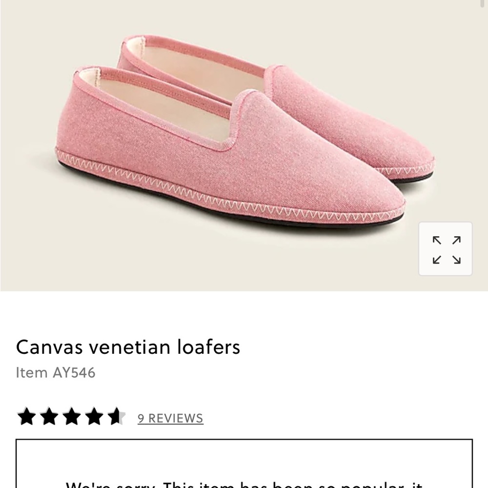 NWB JCrew canvas Loafer/slippers